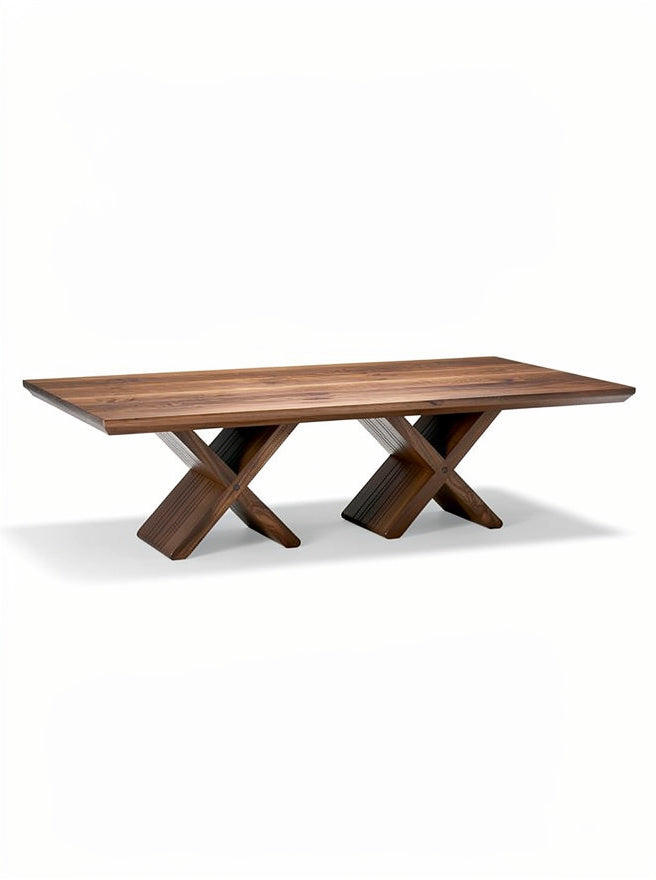 Eleganter Holztisch mit X-förmiger Basis**