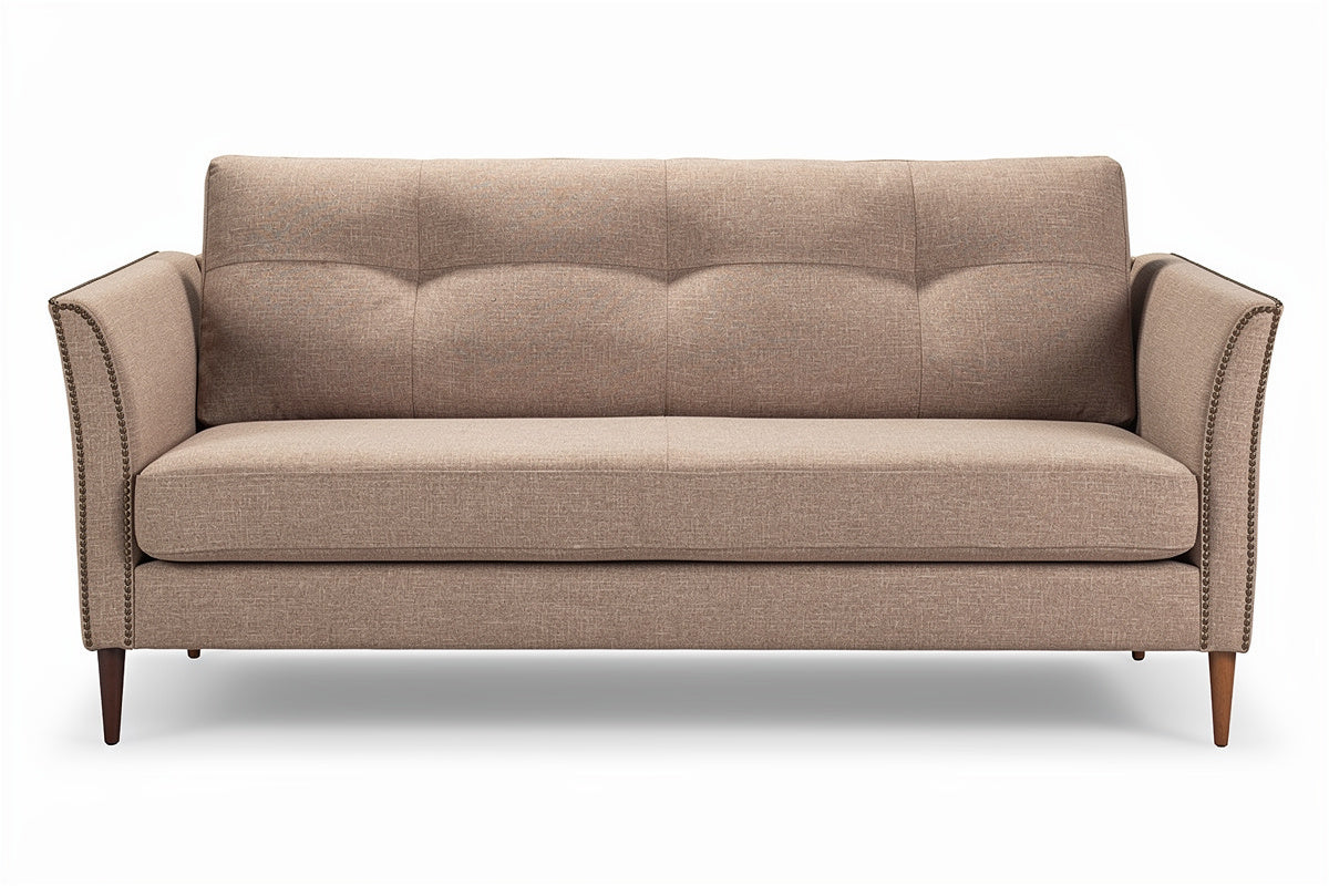 Elegantes modernes Sofa mit gepolsterten Rückenlehnen und Holzbeinen**